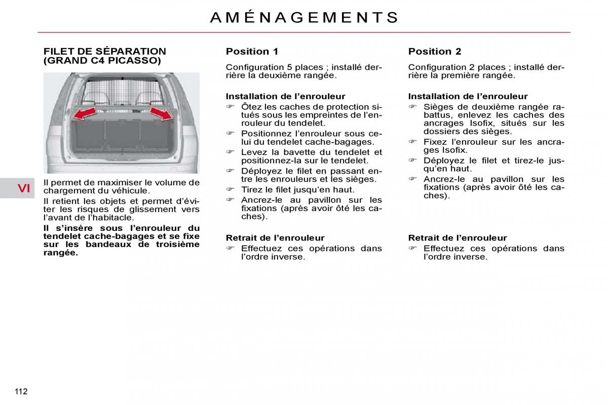 Citroen C4 Picasso I 1 owners manual manuel du proprietaire / page 109