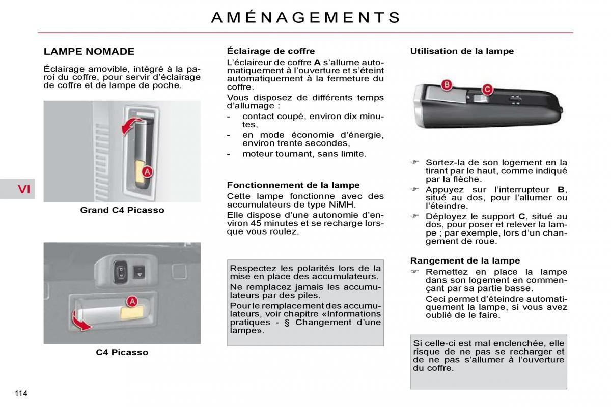 Citroen C4 Picasso I 1 owners manual manuel du proprietaire / page 111