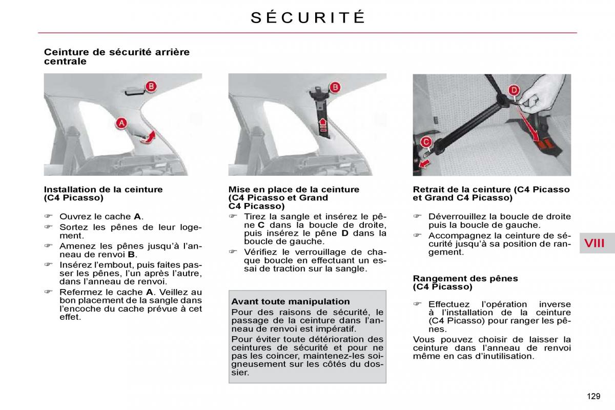 Citroen C4 Picasso I 1 owners manual manuel du proprietaire / page 133