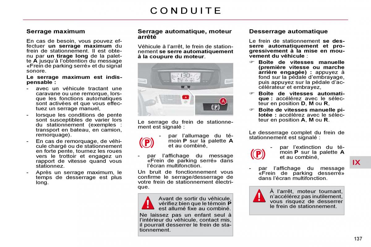 Citroen C4 Picasso I 1 owners manual manuel du proprietaire / page 142