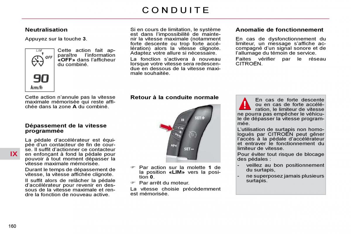 Citroen C4 Picasso I 1 owners manual manuel du proprietaire / page 165