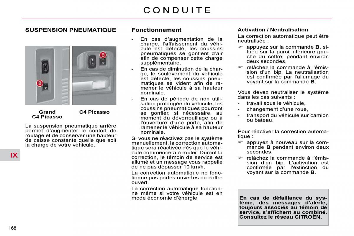 Citroen C4 Picasso I 1 owners manual manuel du proprietaire / page 173