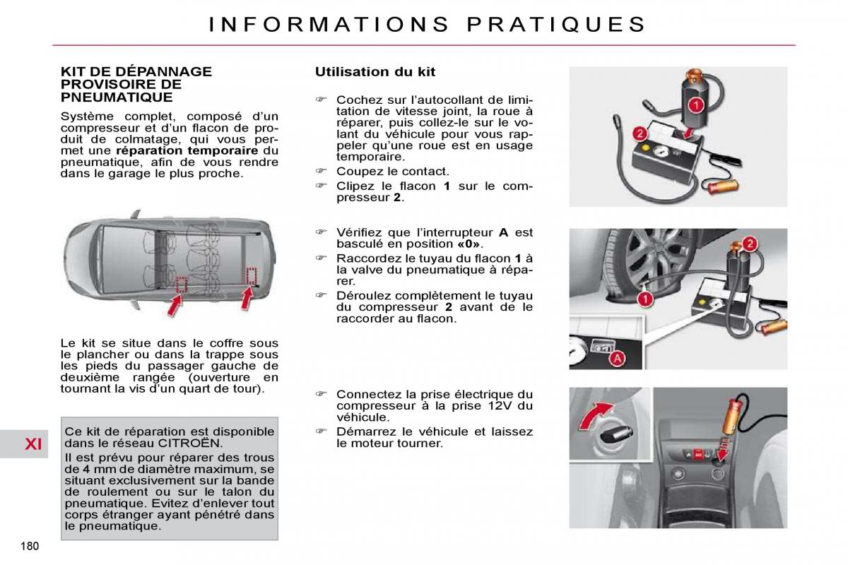 Citroen C4 Picasso I 1 owners manual manuel du proprietaire / page 184