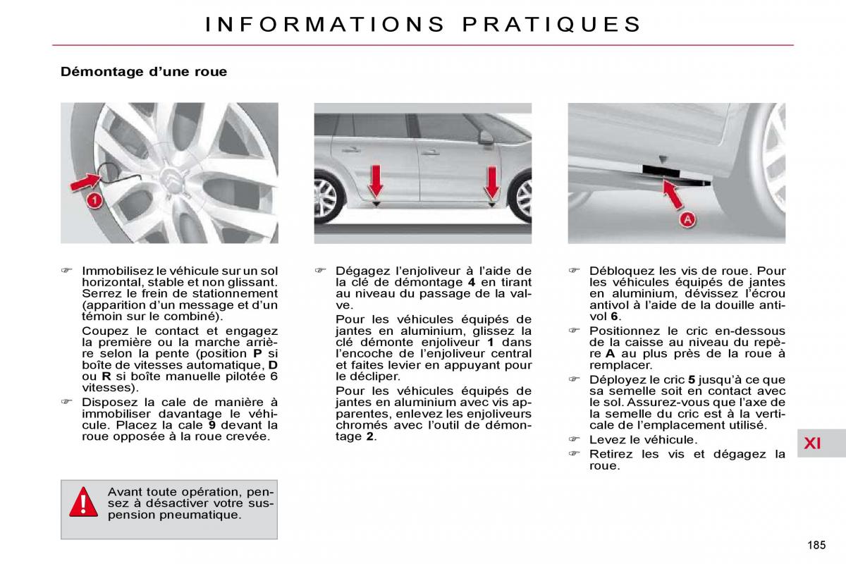 Citroen C4 Picasso I 1 owners manual manuel du proprietaire / page 189