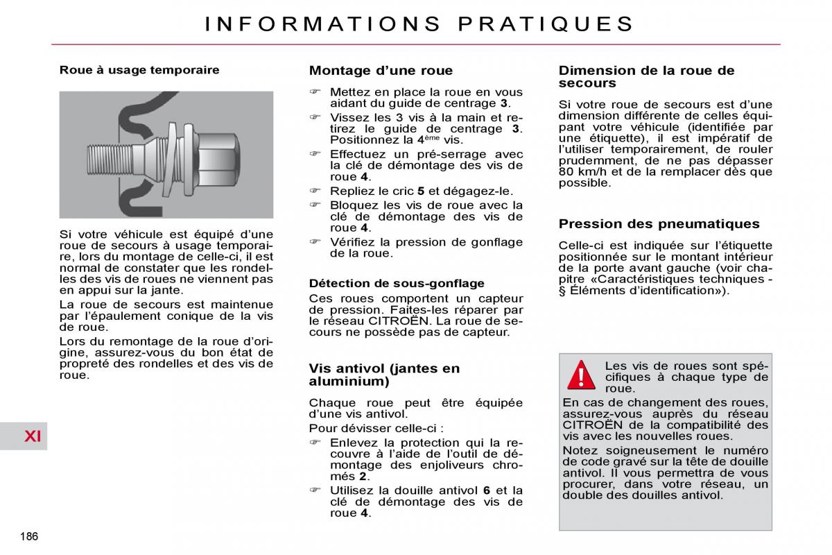 Citroen C4 Picasso I 1 owners manual manuel du proprietaire / page 190