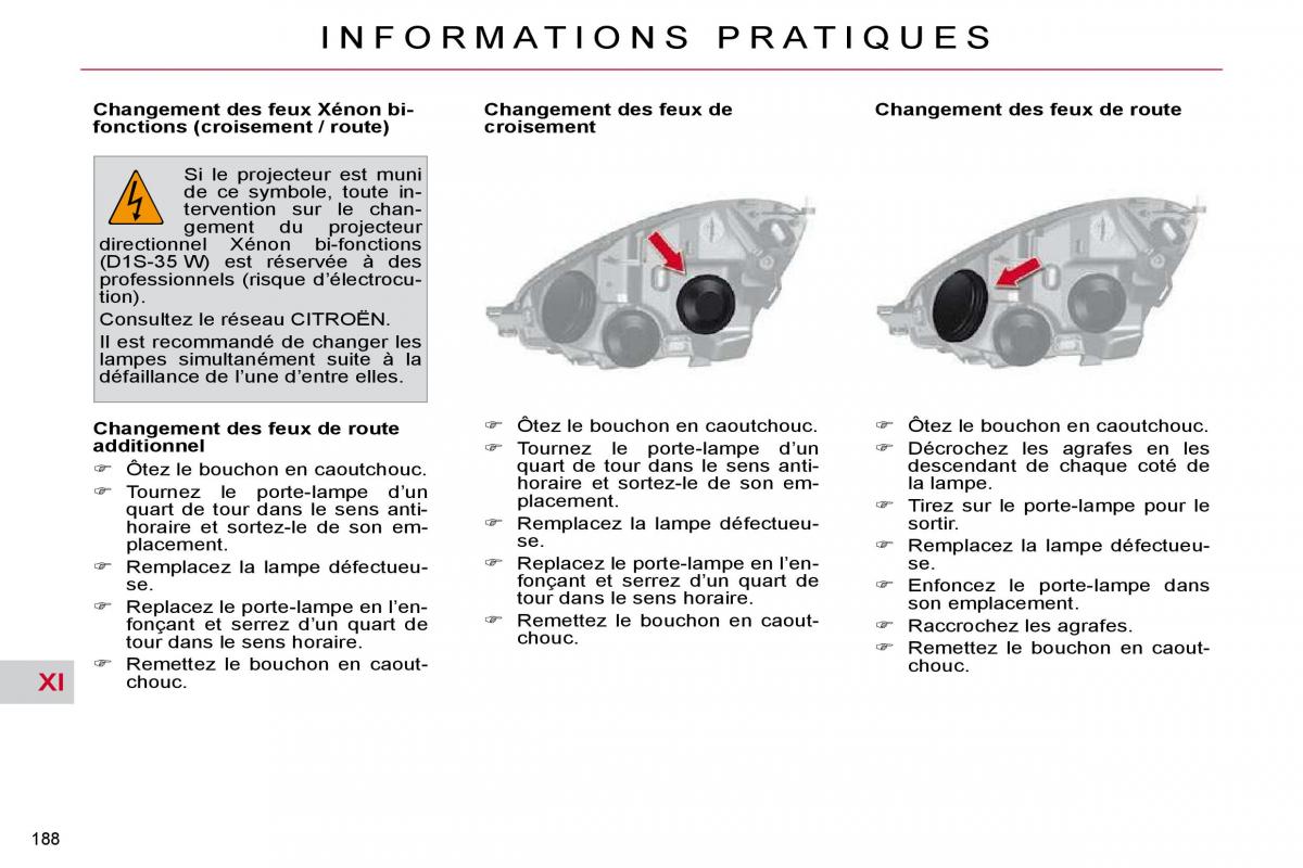 Citroen C4 Picasso I 1 owners manual manuel du proprietaire / page 193