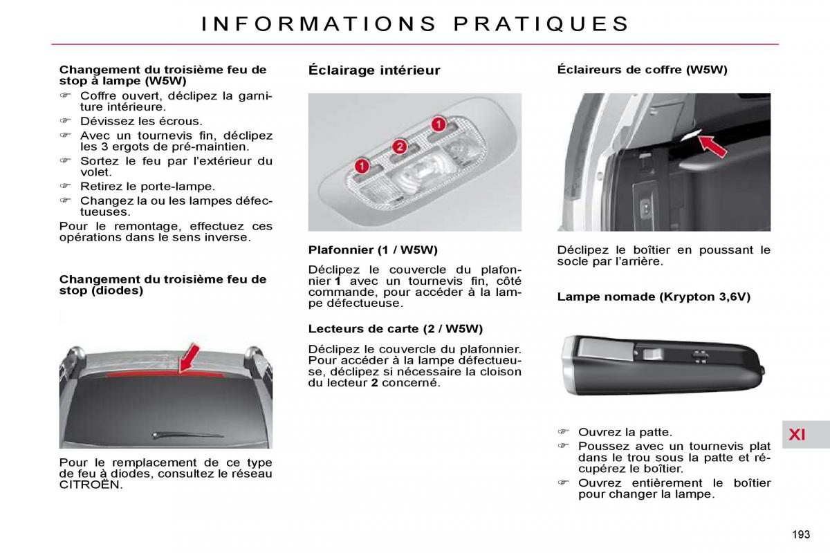 Citroen C4 Picasso I 1 owners manual manuel du proprietaire / page 198