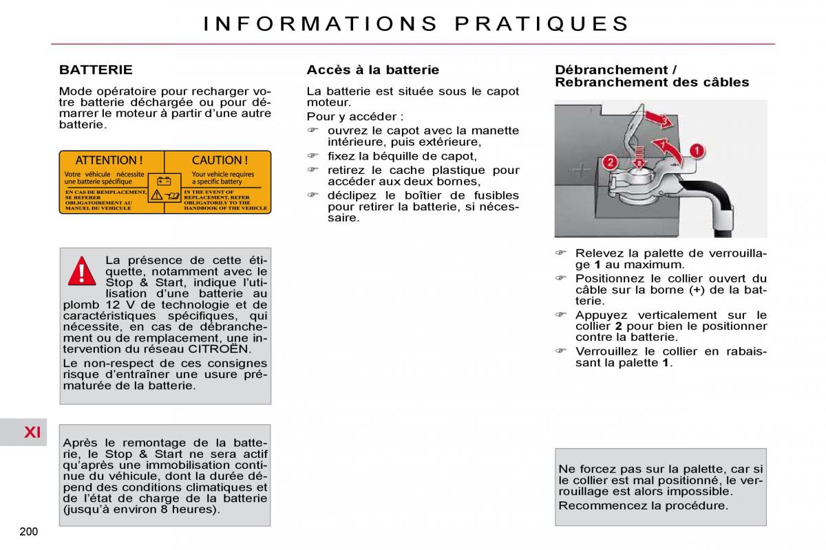 Citroen C4 Picasso I 1 owners manual manuel du proprietaire / page 206