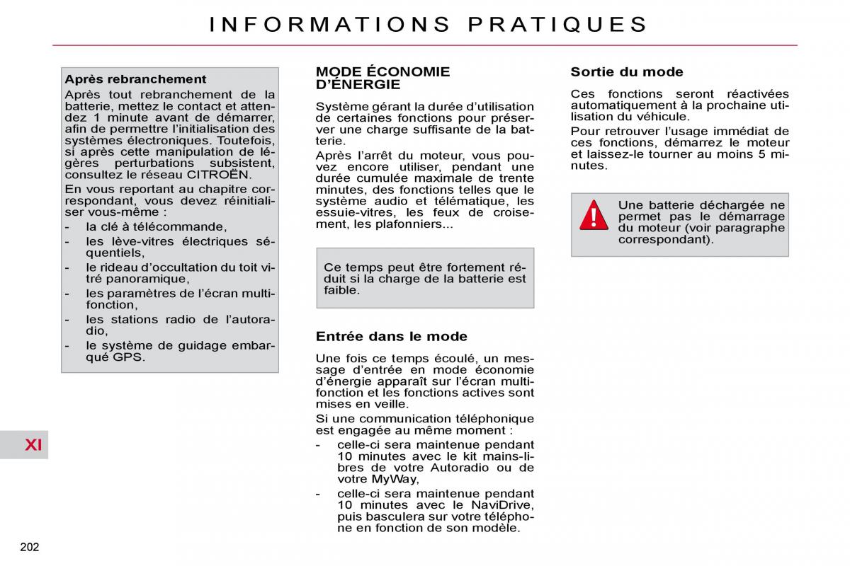 Citroen C4 Picasso I 1 owners manual manuel du proprietaire / page 208