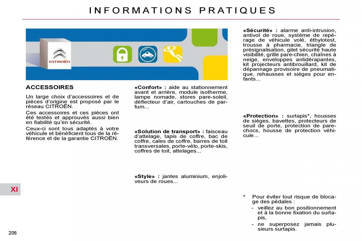 Citroen C4 Picasso I 1 owners manual manuel du proprietaire / page 211