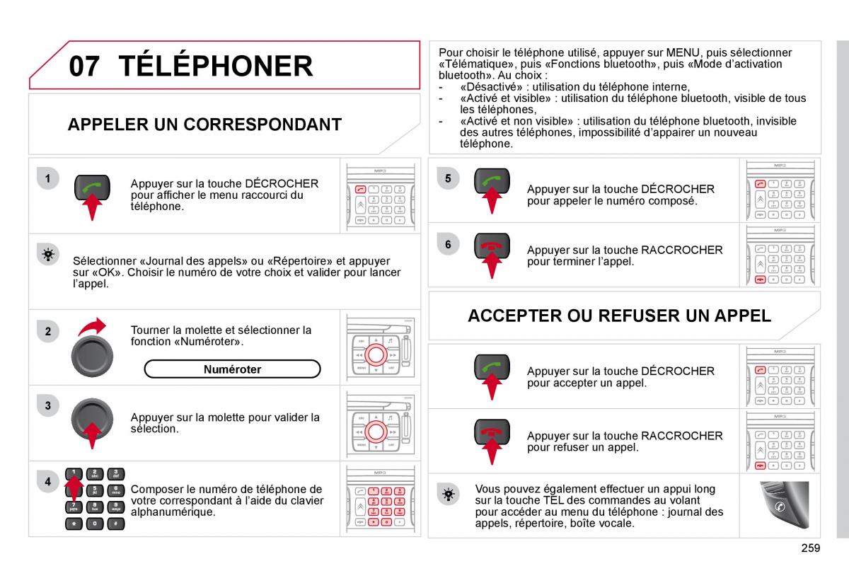 Citroen C4 Picasso I 1 owners manual manuel du proprietaire / page 258