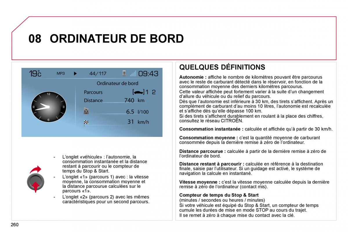 Citroen C4 Picasso I 1 owners manual manuel du proprietaire / page 259