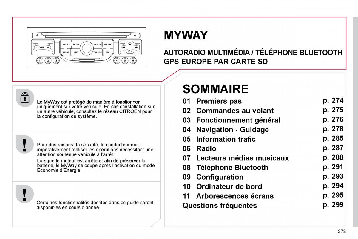 Citroen C4 Picasso I 1 owners manual manuel du proprietaire / page 271