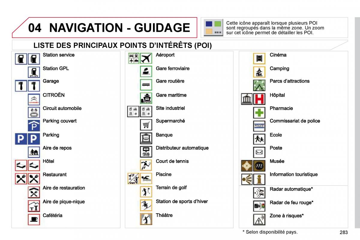 Citroen C4 Picasso I 1 owners manual manuel du proprietaire / page 281