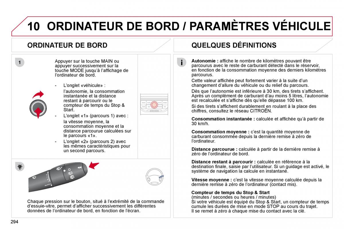 Citroen C4 Picasso I 1 owners manual manuel du proprietaire / page 292