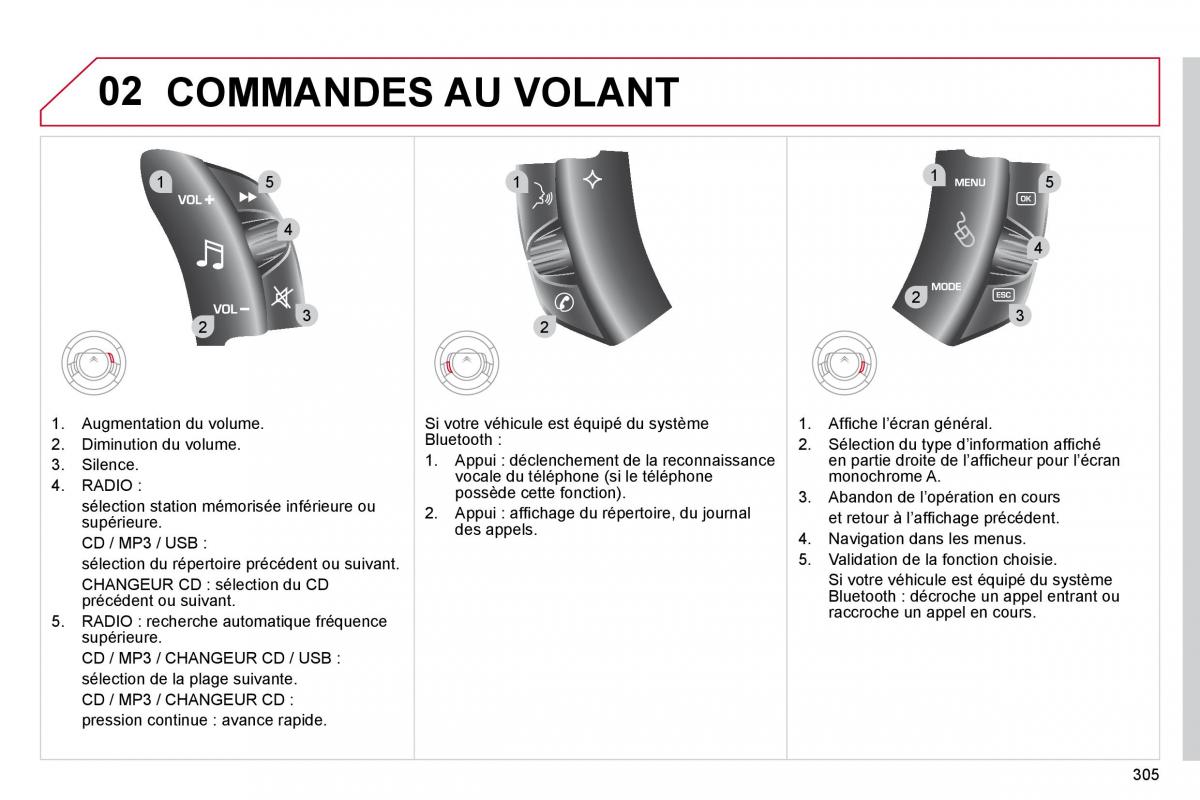 Citroen C4 Picasso I 1 owners manual manuel du proprietaire / page 303