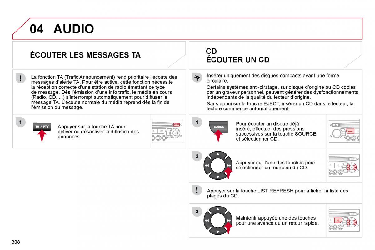 Citroen C4 Picasso I 1 owners manual manuel du proprietaire / page 306