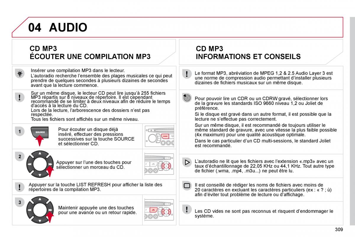 Citroen C4 Picasso I 1 owners manual manuel du proprietaire / page 307