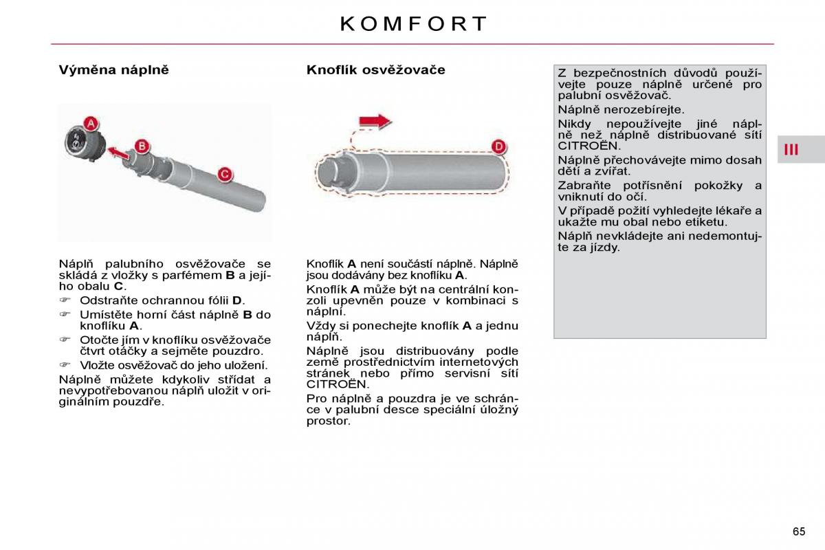 Citroen C4 Picasso I 1 owners manual navod k obsludze / page 65