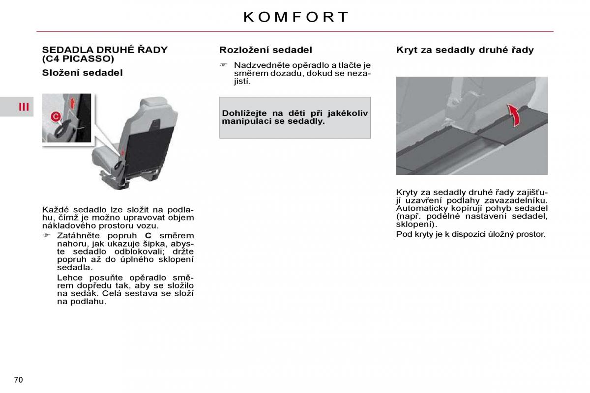 Citroen C4 Picasso I 1 owners manual navod k obsludze / page 71