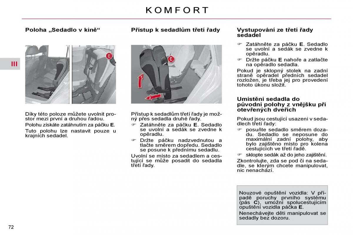 Citroen C4 Picasso I 1 owners manual navod k obsludze / page 73