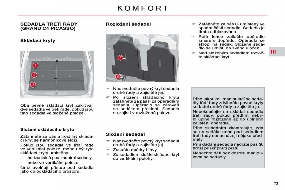 Citroen C4 Picasso I 1 owners manual navod k obsludze / page 74