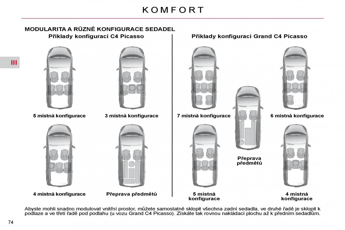 Citroen C4 Picasso I 1 owners manual navod k obsludze / page 75