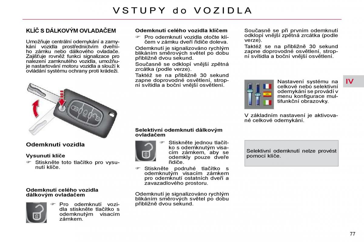 Citroen C4 Picasso I 1 owners manual navod k obsludze / page 78