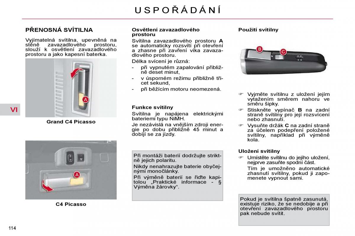 Citroen C4 Picasso I 1 owners manual navod k obsludze / page 131