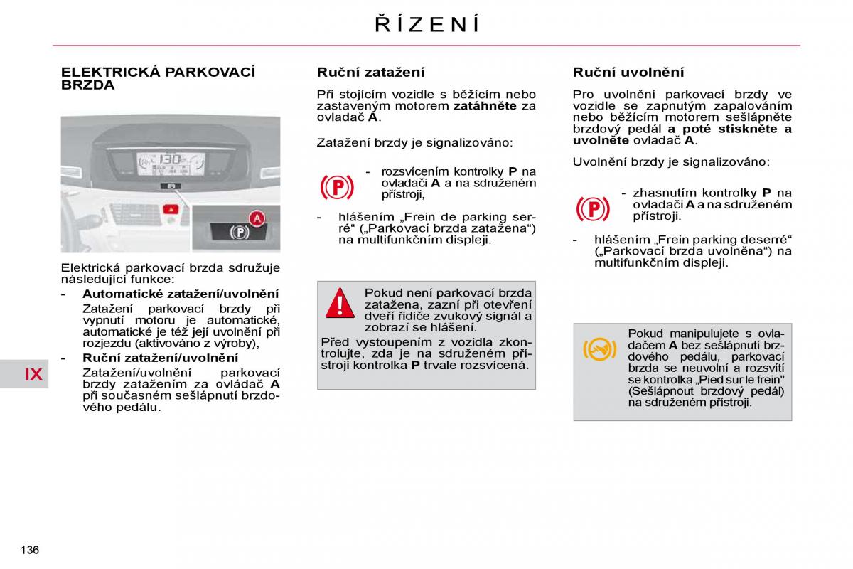 Citroen C4 Picasso I 1 owners manual navod k obsludze / page 162