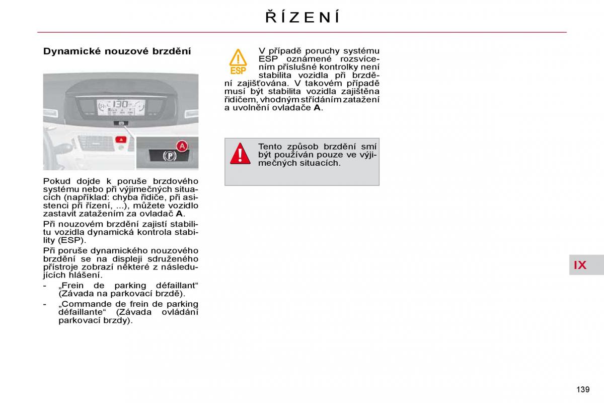 Citroen C4 Picasso I 1 owners manual navod k obsludze / page 165