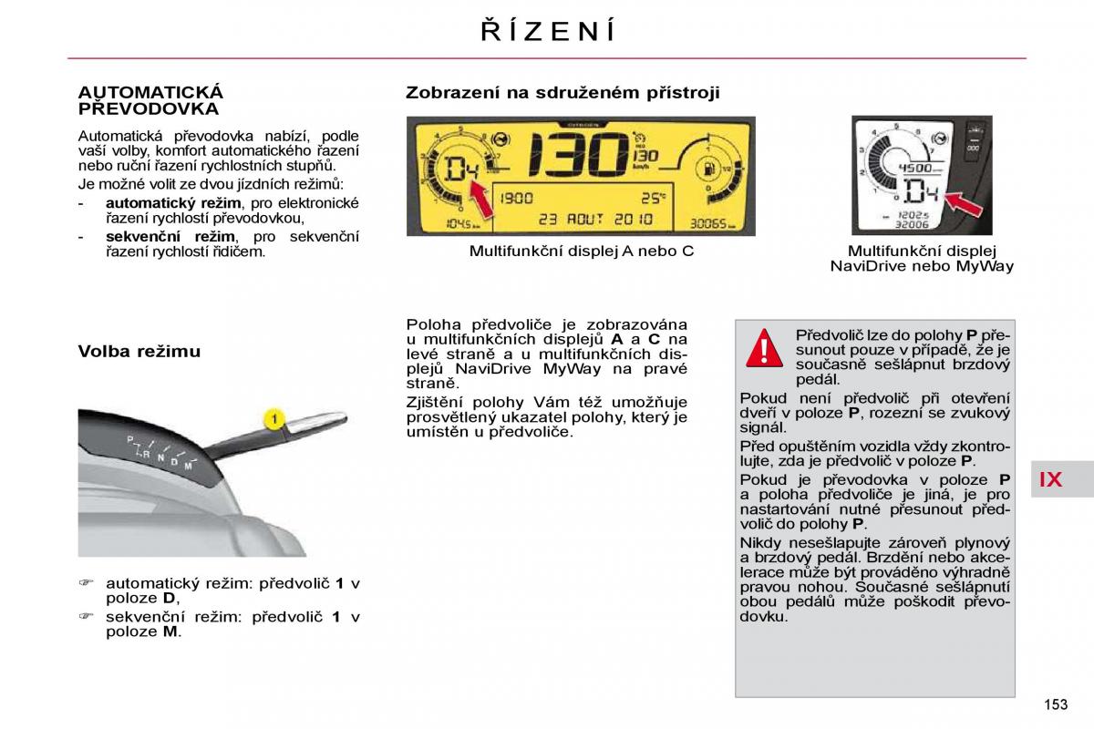 Citroen C4 Picasso I 1 owners manual navod k obsludze / page 179