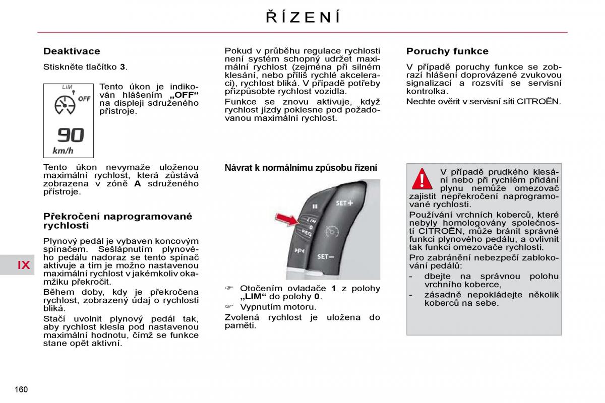 Citroen C4 Picasso I 1 owners manual navod k obsludze / page 186