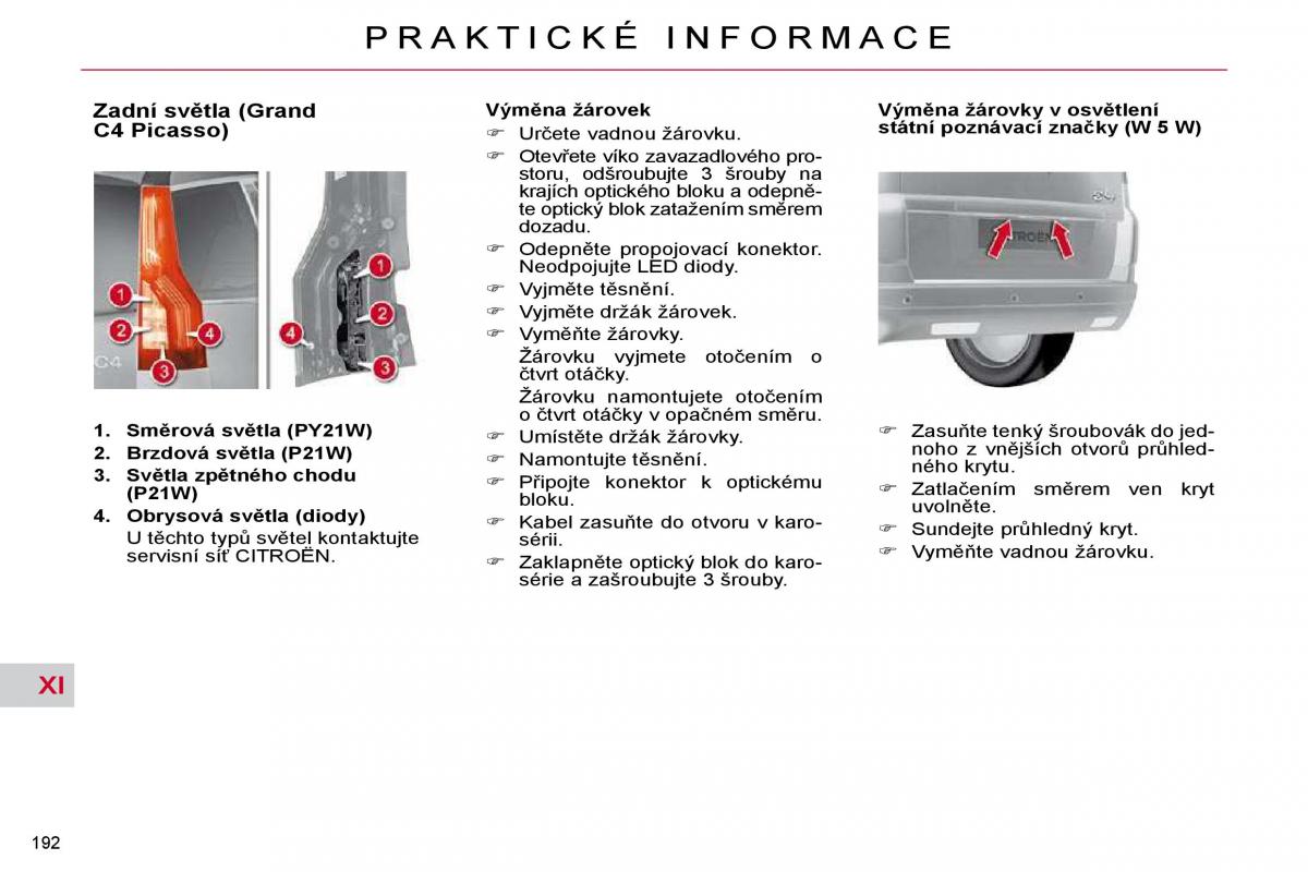 Citroen C4 Picasso I 1 owners manual navod k obsludze / page 218