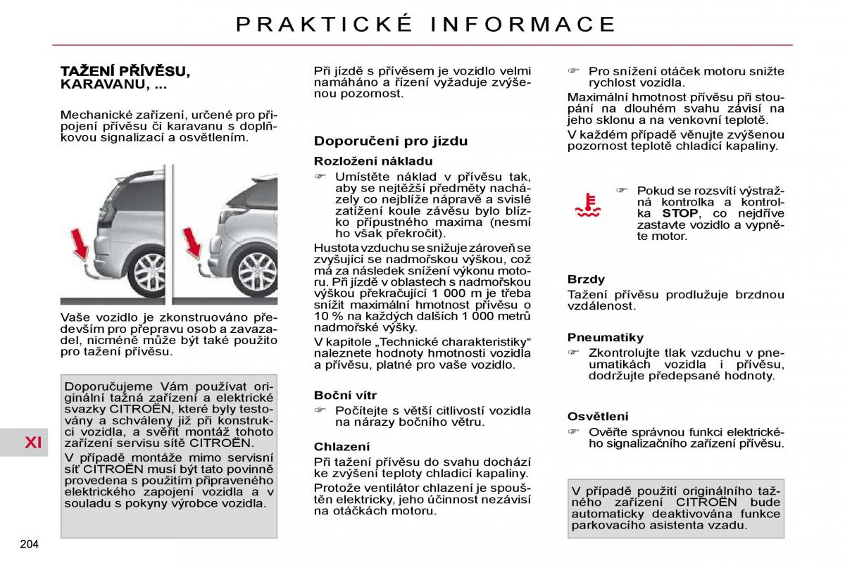 Citroen C4 Picasso I 1 owners manual navod k obsludze / page 233