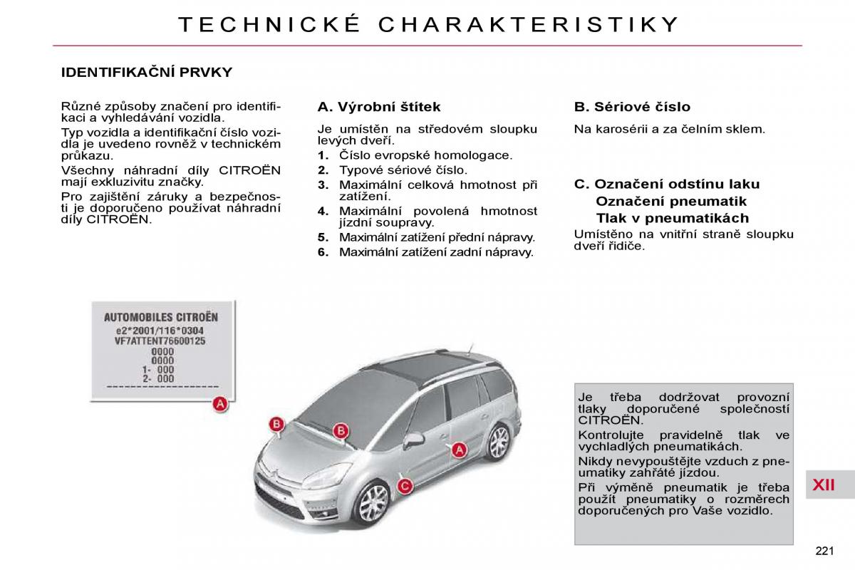 Citroen C4 Picasso I 1 owners manual navod k obsludze / page 250