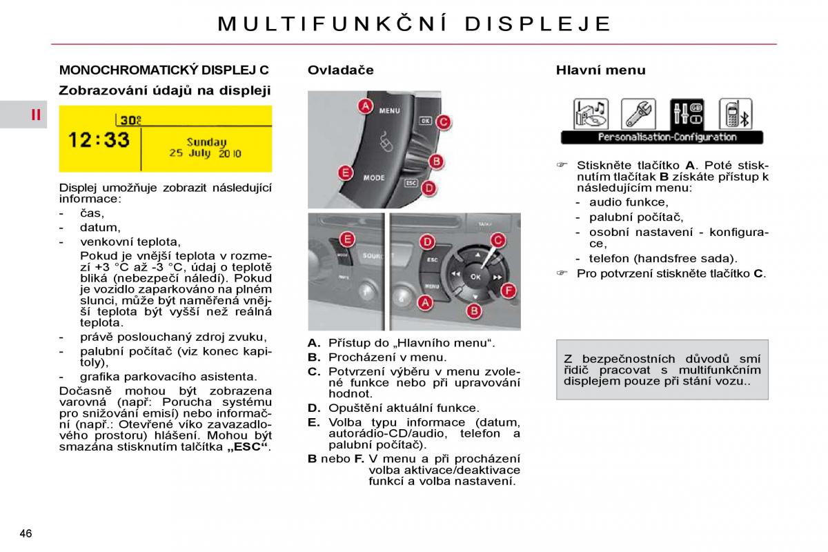 Citroen C4 Picasso I 1 owners manual navod k obsludze / page 43