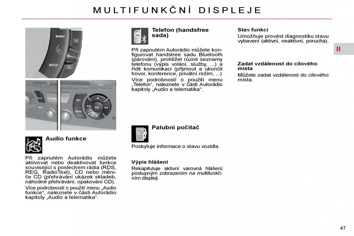 Citroen C4 Picasso I 1 owners manual navod k obsludze / page 44