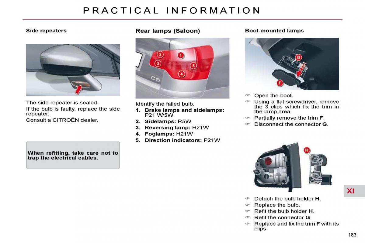 Citroen C5 II 2 owners manual / page 205