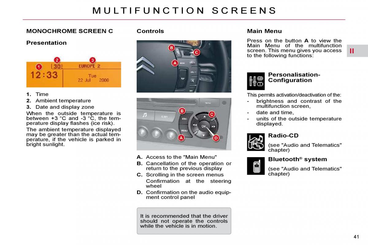 Citroen C5 II 2 owners manual / page 42