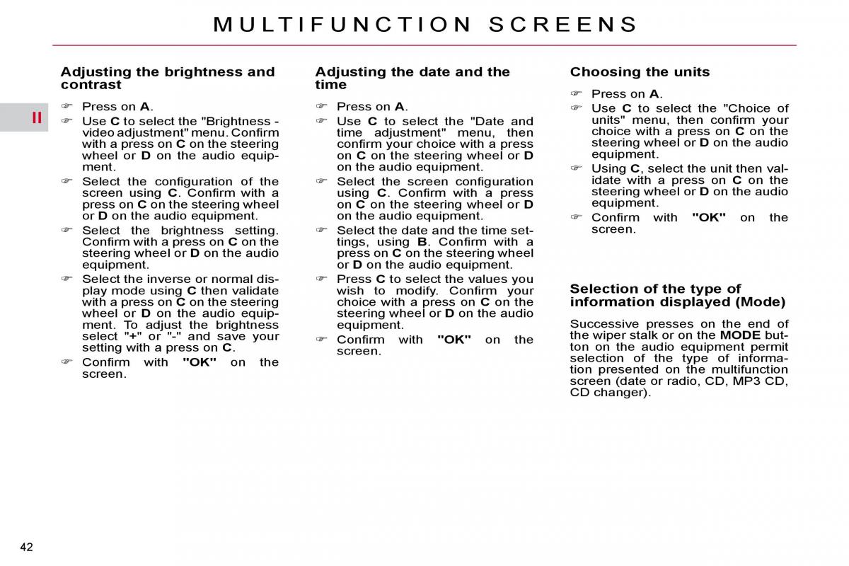 Citroen C5 II 2 owners manual / page 43