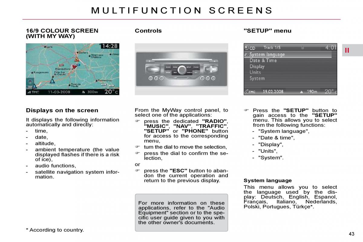 Citroen C5 II 2 owners manual / page 44