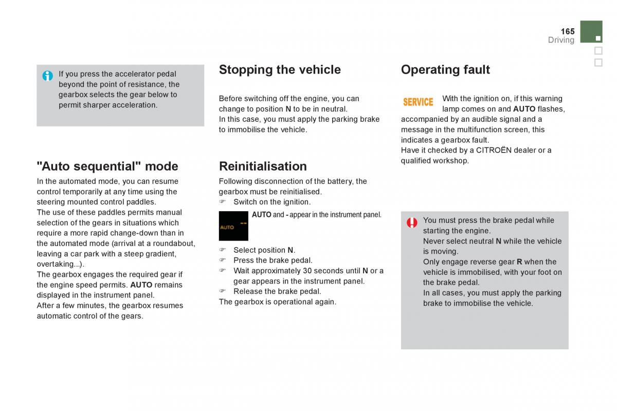 Citroen DS3 owners manual / page 167