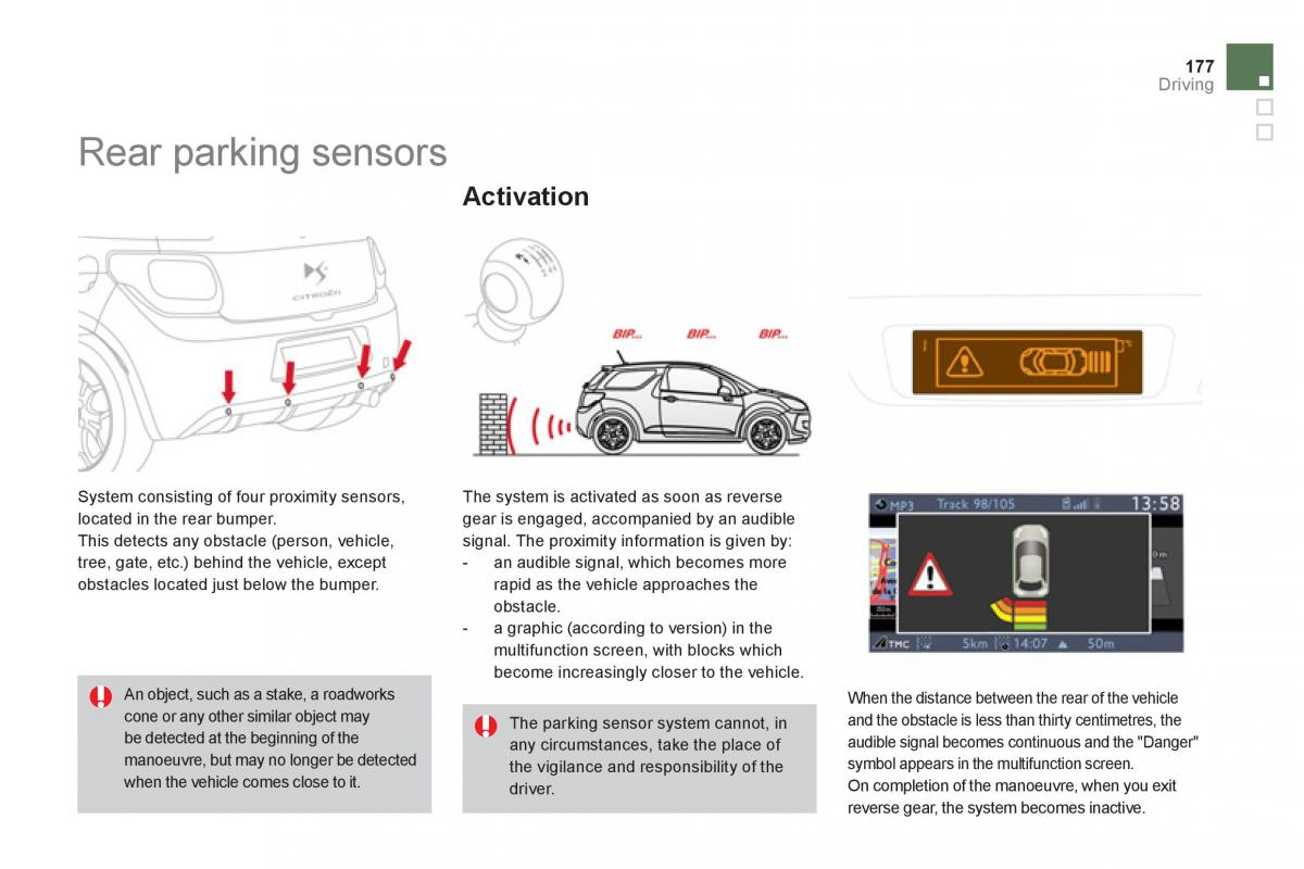 Citroen DS3 owners manual / page 179