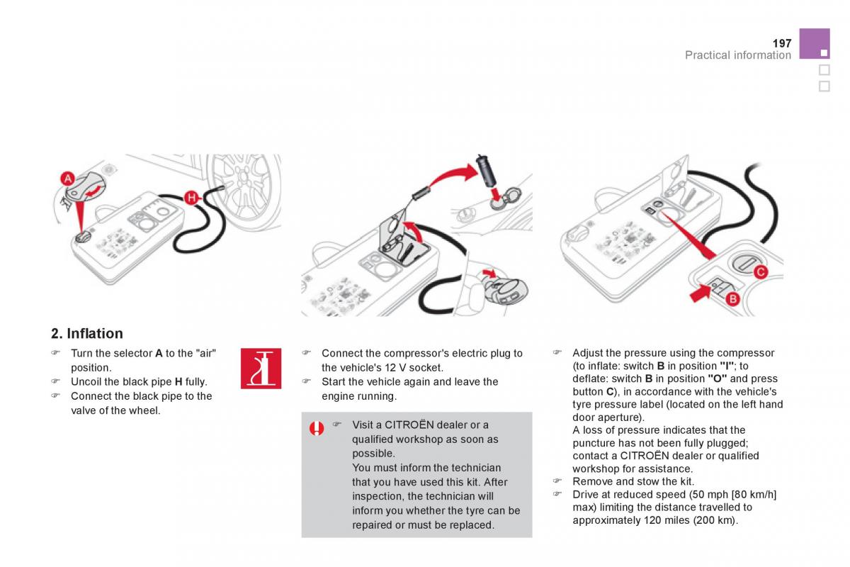 Citroen DS3 owners manual / page 199