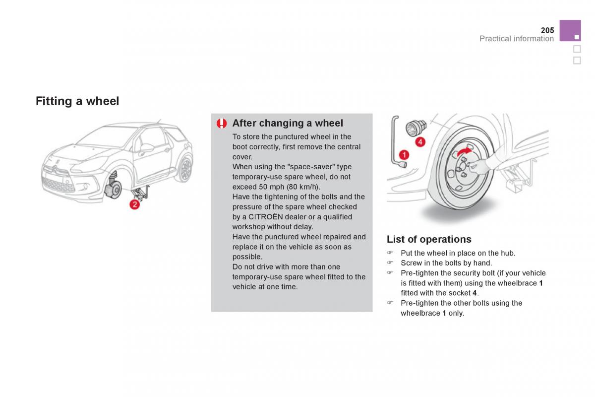 Citroen DS3 owners manual / page 207