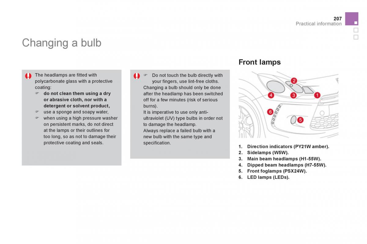 Citroen DS3 owners manual / page 209