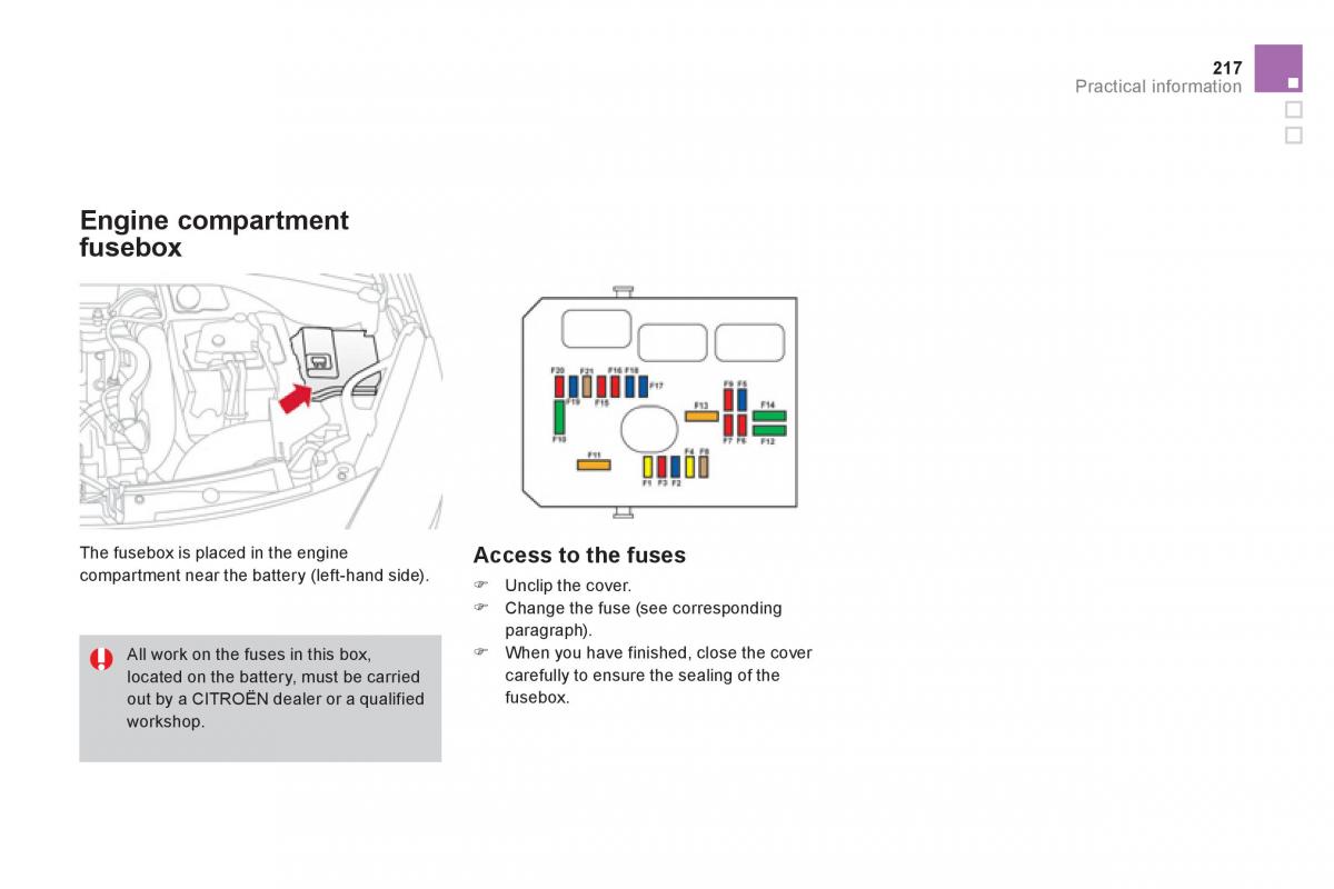 Citroen DS3 owners manual / page 219