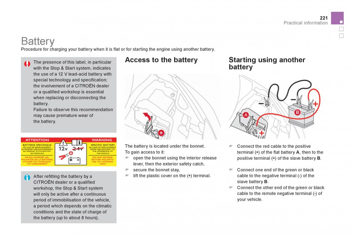 Citroen DS3 owners manual / page 223