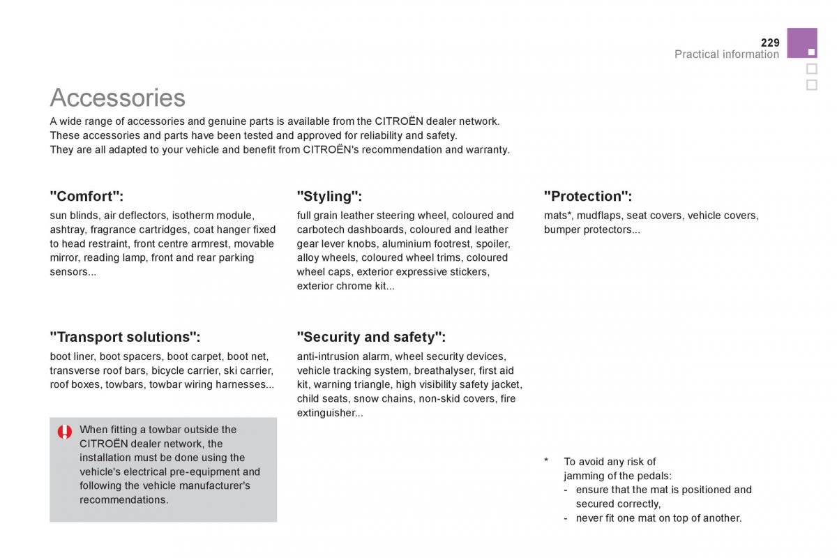 Citroen DS3 owners manual / page 231